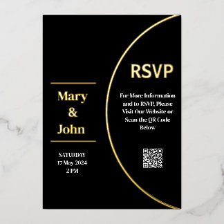 Custom Gold Foil Modern Black and White Wedding