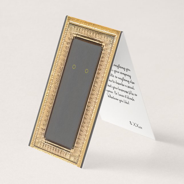 Custom Gold Frame Self-Stand Earring Display Cards (Front)