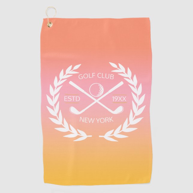 Custom Gold Golf Club Elegant Minimal Modern  Golf Towel (Front)