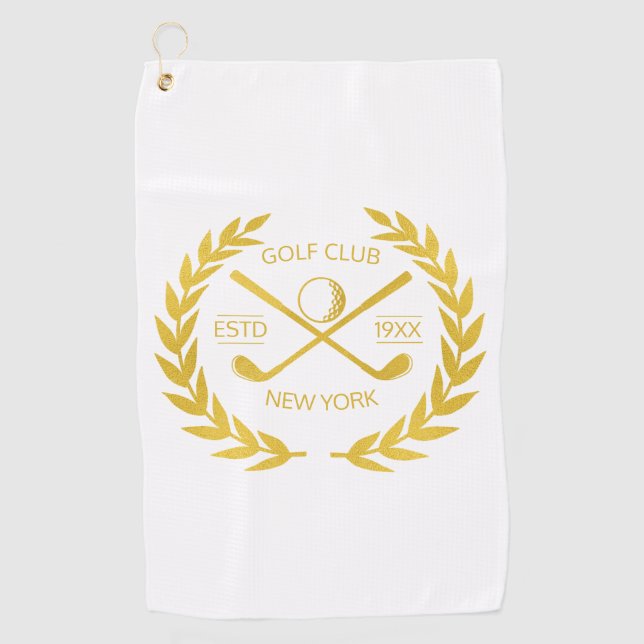 Custom Gold Golf Club Elegant Minimal Modern  Towel (Front)