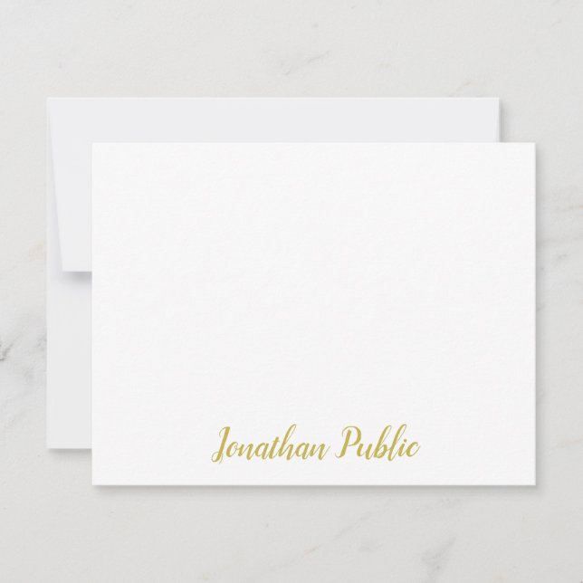 Custom Gold Handwritten Script Text Template Flat (Front)