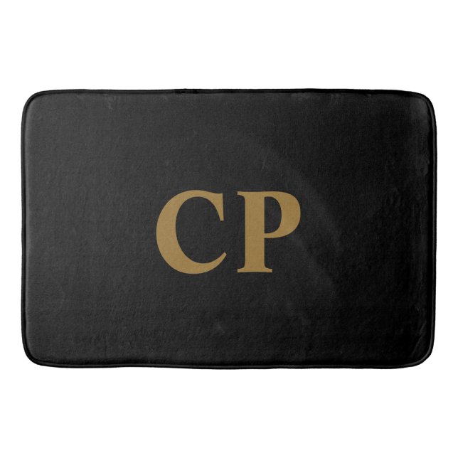 Custom Gold Initial Bath Mat (Front)