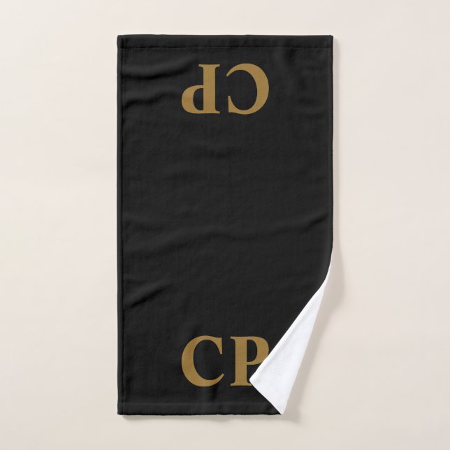 Custom Gold Initial Hand Towel (Hand Towel)