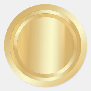 Custom Gold Look Elegant Glamour Trendy Template Classic Round Sticker