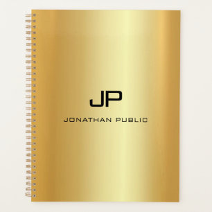 Custom Gold Look Glamourous Monogram Template Planner