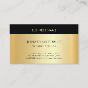 Custom Gold Look Personalised Minimalist Template Business Card