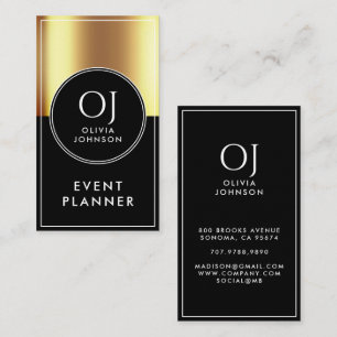 Custom Gold Metallic Event Planner Business Card