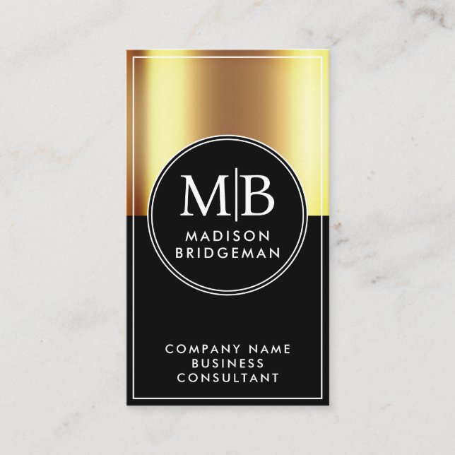 Custom Gold Metallic Professional Business Card (Front)