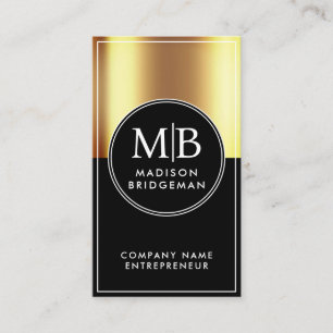 Custom Gold Metallic Professional Entrepreneur Business Card