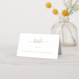 Custom Gold Monogram Elegant Wedding Place Card