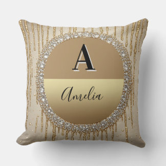 Custom Gold Monogram Gift For Wedding And Events Cushion