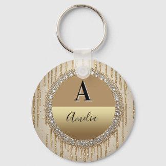 Custom Gold Monogram Gift For Wedding And Events Key Ring