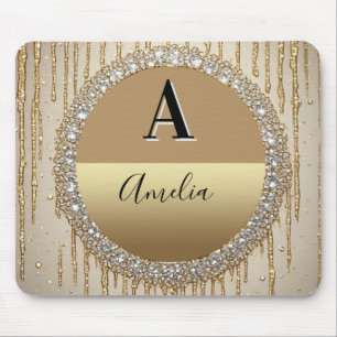 Custom Gold Monogram Gift For Wedding And Events Mouse Pad
