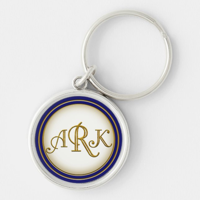 Custom Gold Monogram keychain Armin (Front)
