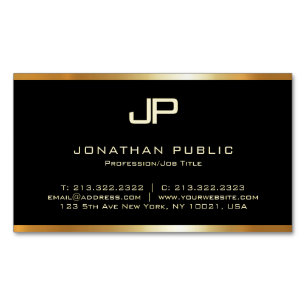 Custom Gold Monogram Modern Template Luxurious Magnetic Business Card