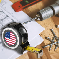 Custom Gold Monogram USA American Flag Patriotic