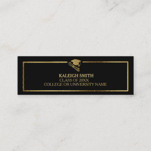 Custom Gold on Black Graduation Insert Name Card