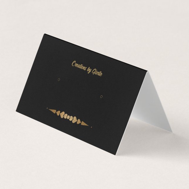 Custom "Gold" on Black Matte Earring Display Cards (Front)