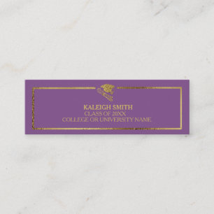 Custom Gold on Violet Graduation Insert Name Card