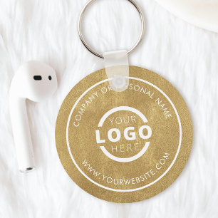 Custom Gold Promotional Business Logo Branded Key Ring