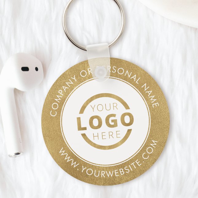 Custom Gold Promotional Business Logo Branded Key Ring (Creator Uploaded)