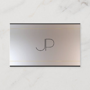 Custom Gold Silver Look Modern Monogram Elegant Business Card