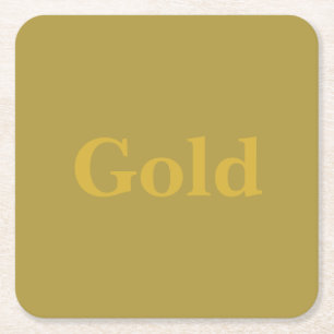 Custom Gold Square Coaster Set