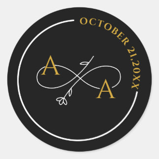 Custom gold Sticker for wedding infinity love
