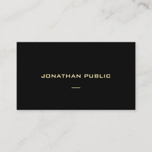 Custom Gold Text Black Template Modern Elegant Business Card