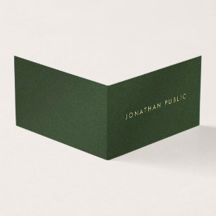 Custom Gold Text Elegant Green Luxury Folded Business Card