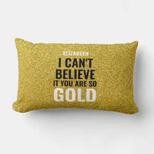 Custom gold texture background birthday greetings lumbar cushion