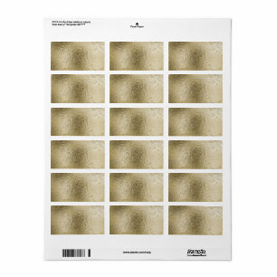 Custom Gold Textured Metallic Look Template Label