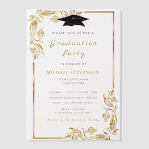 Custom Gold Vellum Graduation Invitation Template