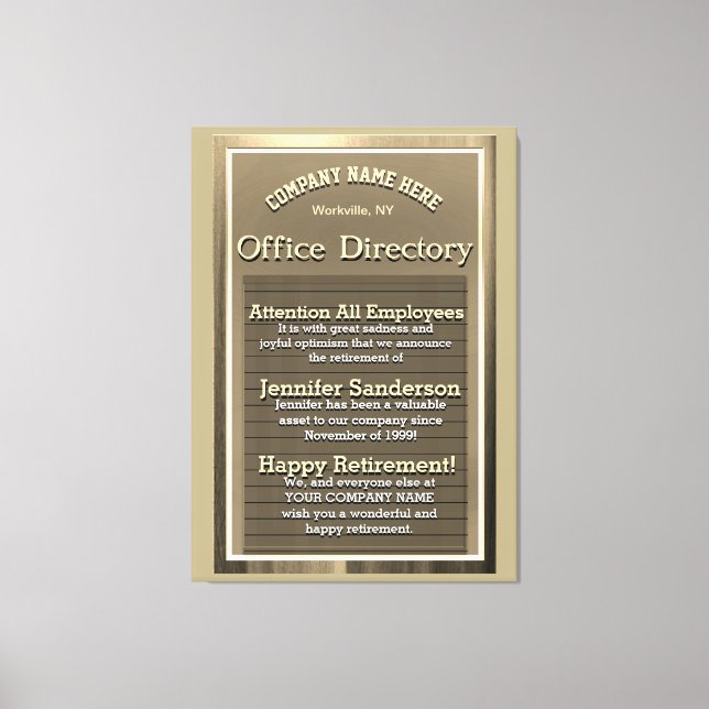 Custom Gold Vintage Retirement Sign (Front)