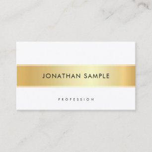 Custom Gold White Elegant Template Modern Simple Business Card