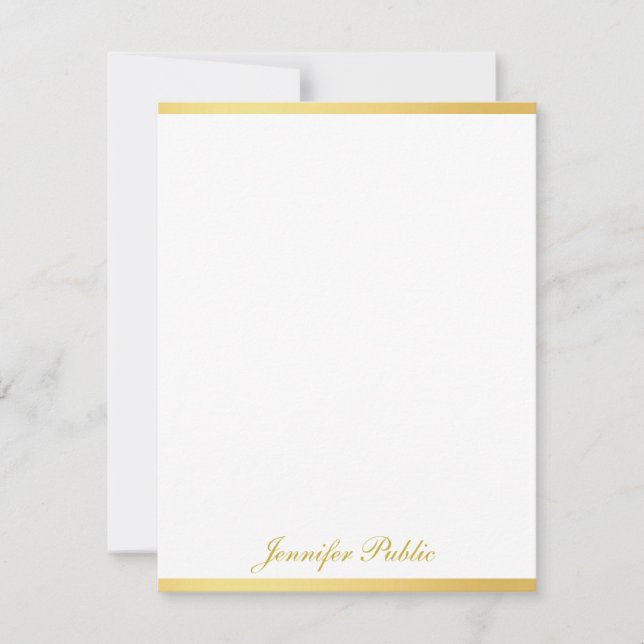 Custom Gold White Hand Script Vertical Template (Front)