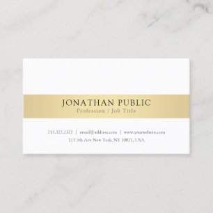 Custom Gold White Modern Elegant Simple Template Business Card