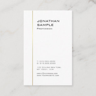 Custom Gold White Modern Minimalistic Template Business Card