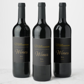 Custom Gold Wine Labels Set