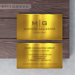 Custom Gold Yellow Metal Professional Business Card