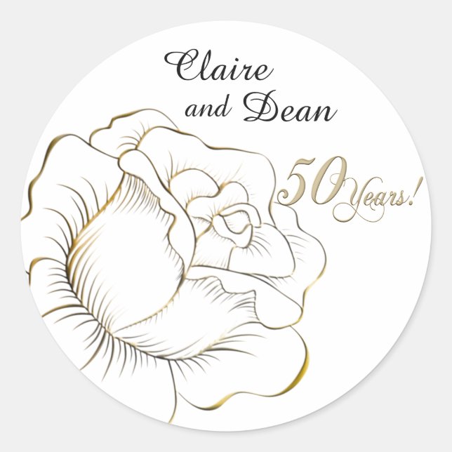 Custom Golden Anniversary Stickers (Front)