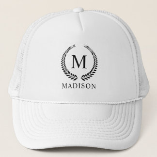 Custom Golden Black and Gold Glitter Monogram Trucker Hat