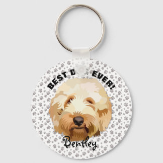Custom Golden Doodle Keychain Personalise Dog Gift