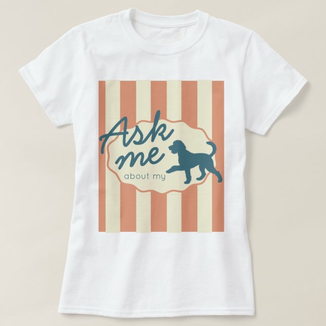 Custom Golden Doodle Name Terracotta Stripes Tee (Design Front)