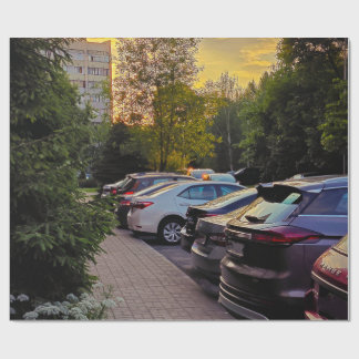 Custom Golden Hour Urban Trees — Gift Wrap