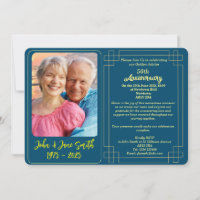 Custom Golden Jubilee 50th Anniversary Invitation