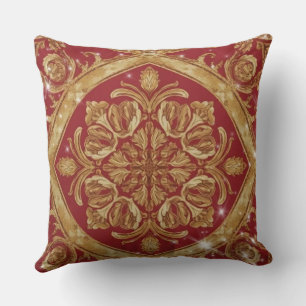 Custom Golden Red Ornate  – Personalized Luxury De Cushion