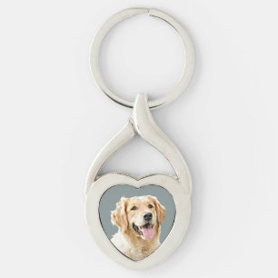 Custom Golden Retriever Dog Personalised Drawn Key Ring
