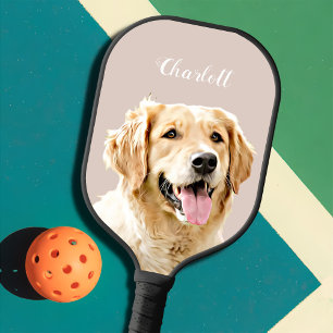 Custom Golden Retriever Dog Personalised Drawn Pickleball Paddle