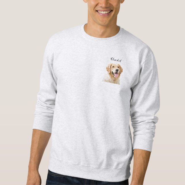 Custom Golden Retriever Dog Personalised Drawn Sweatshirt (Front)